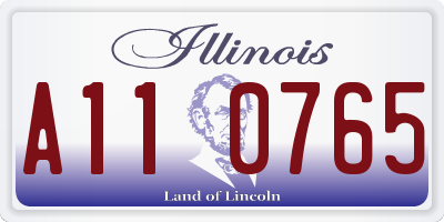 IL license plate A110765