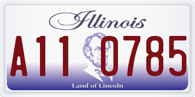 IL license plate A110785