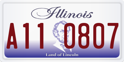 IL license plate A110807