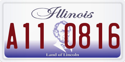 IL license plate A110816