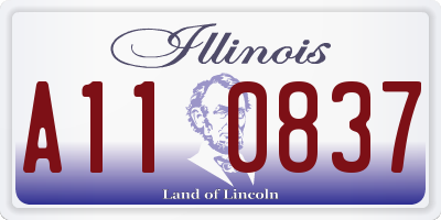 IL license plate A110837