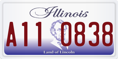 IL license plate A110838
