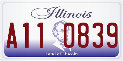 IL license plate A110839