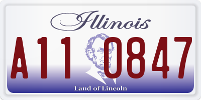 IL license plate A110847