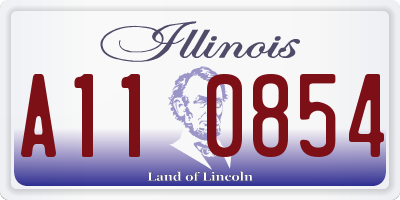 IL license plate A110854