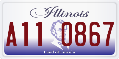 IL license plate A110867