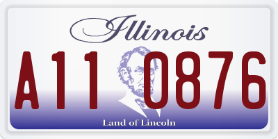 IL license plate A110876
