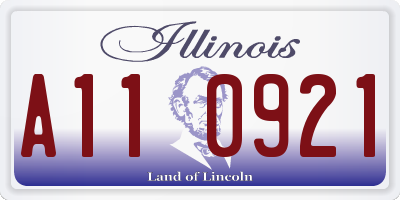 IL license plate A110921