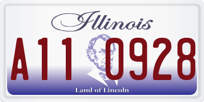 IL license plate A110928