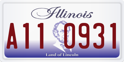 IL license plate A110931
