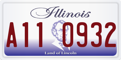IL license plate A110932