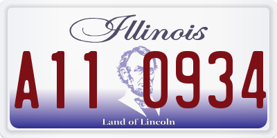 IL license plate A110934