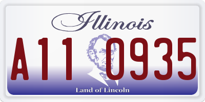 IL license plate A110935