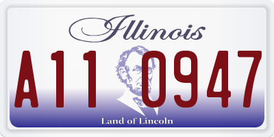 IL license plate A110947