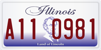 IL license plate A110981