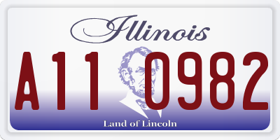 IL license plate A110982
