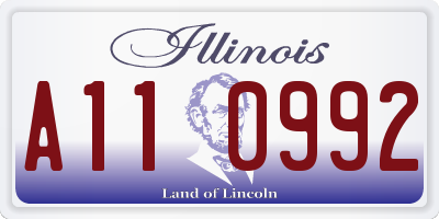 IL license plate A110992