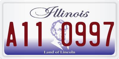IL license plate A110997