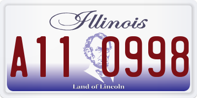 IL license plate A110998