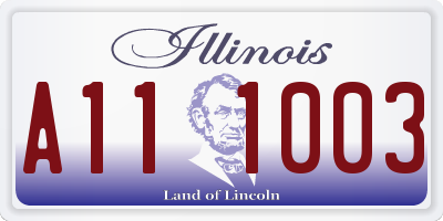 IL license plate A111003