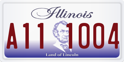 IL license plate A111004