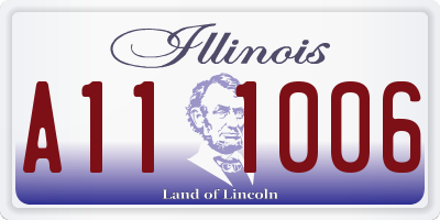 IL license plate A111006