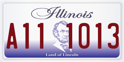 IL license plate A111013