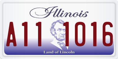 IL license plate A111016