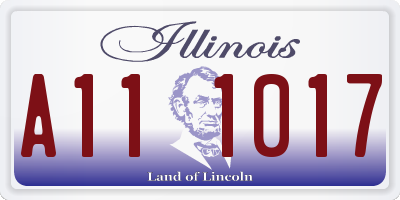 IL license plate A111017