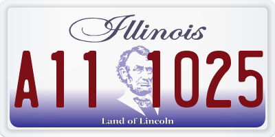 IL license plate A111025