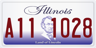 IL license plate A111028