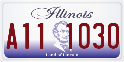 IL license plate A111030