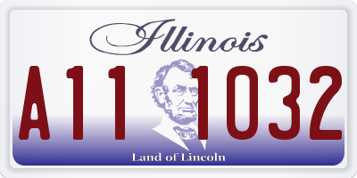 IL license plate A111032