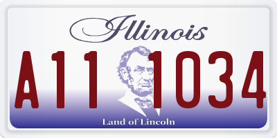 IL license plate A111034