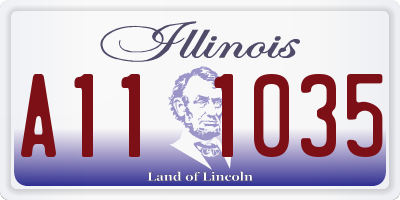 IL license plate A111035