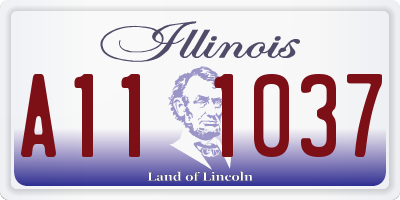 IL license plate A111037