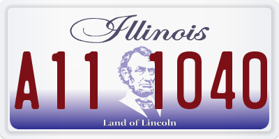 IL license plate A111040