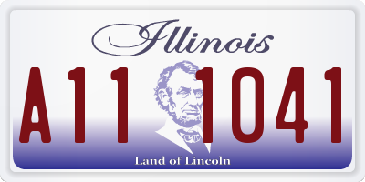 IL license plate A111041