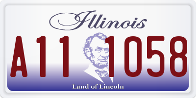 IL license plate A111058