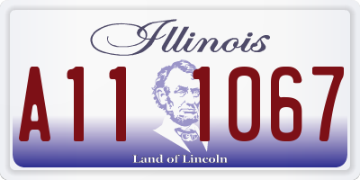 IL license plate A111067