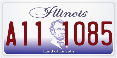 IL license plate A111085