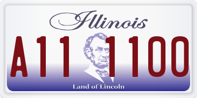 IL license plate A111100