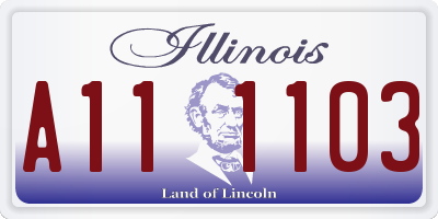 IL license plate A111103