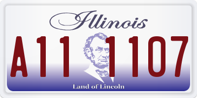 IL license plate A111107
