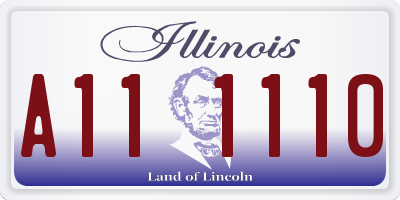 IL license plate A111110