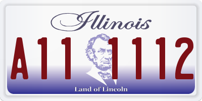 IL license plate A111112