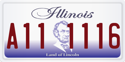 IL license plate A111116