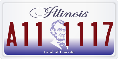 IL license plate A111117