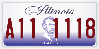 IL license plate A111118