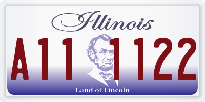 IL license plate A111122